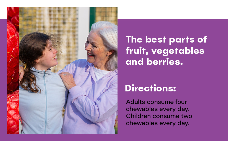 Juice Plus+ Berry Blend Soft Chews with 12 Plants, 120 Chewables