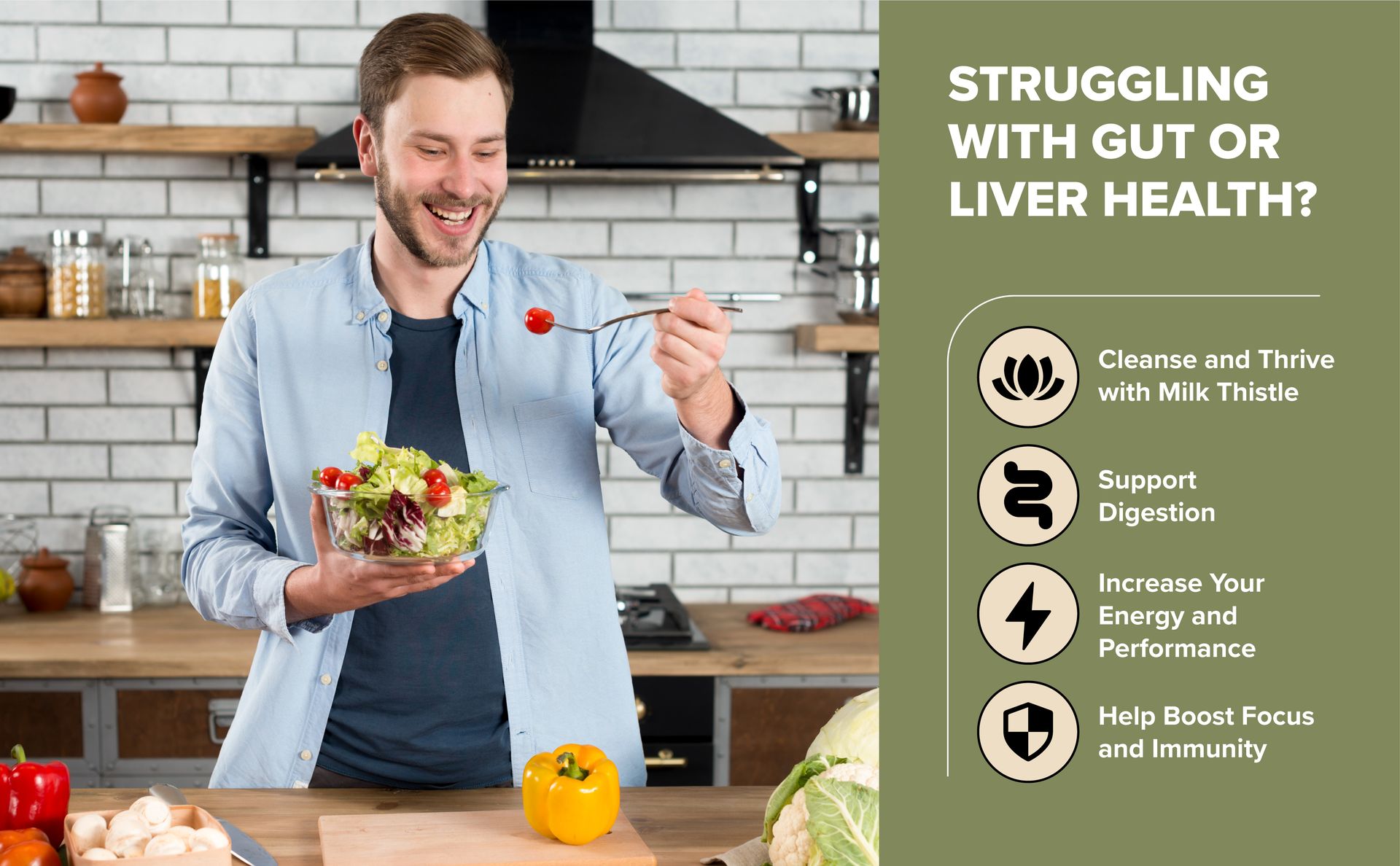 USDA Organic Milk Thistle Supplement Capsules - Liver Detox, 120 Count