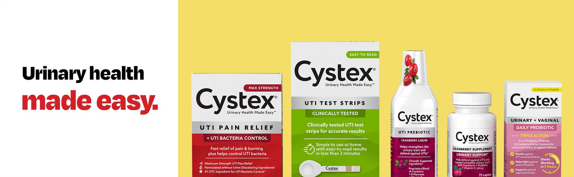 Cystex Dual-Action UTI Pain Relief Tablets, Fast-Acting, 48 Count
