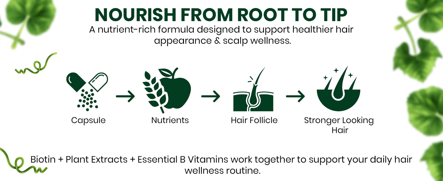 Vlado's Himalayan Organics DHT Blocker with Biotin Tablets for Hair growth | Biotin Supplement with all B vitamin | DHT Blocker supports Hair Growth & Skin Health for Men & Women | 60 Veg capsules