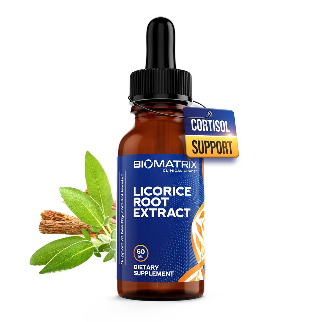 BioMatrix Licorice 根提取(1200 Drops 2 f. oz) 比竞争品牌更活跃的成份(0.87 mg Glycyrrhizin每滴), 需要的剂量较少, 集中, 提高科尔蒂索尔, 能源