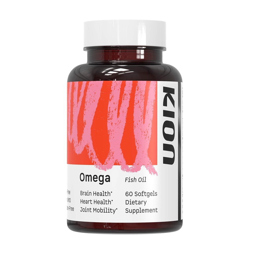 Kion Omega - Omega 3脂肪酸补充剂 - DHA补充剂 - Mini Fish Oil Softgel - Omega 3 DHA EPA 鱼油药 - Fish Oil 1000 mg - 30 services