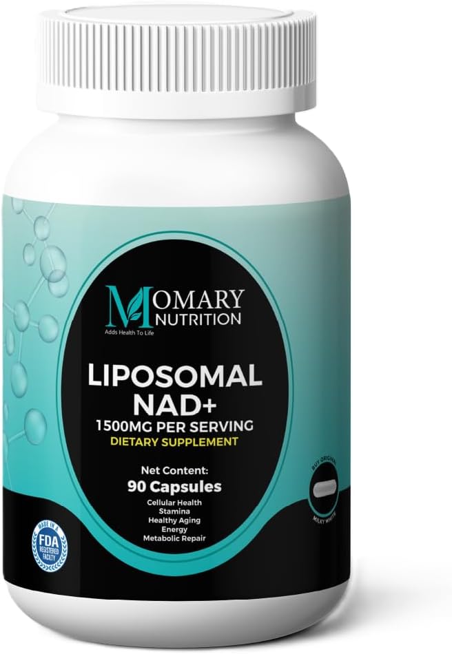 Liposomal NAD+ 补充 QQ 最高比率 NAD 女性和男性 Reveratrol 和 日本 Knotweed 提取、 支持 Stamina 、 元件修复 QQ Vegan 、 Gluten Free, 非 GMO, 90 Capsule