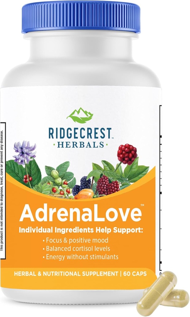 与Ashwagandha、L-Theanine、Ginseng、Schisandra、Taurine、圣巴西尔、适应原体、B维生素(60 Vegan Caps、30 Servi)一起,