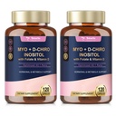 Totaria Inositol 妇女维生素D3补充剂,Folate,40:1 Myo-Inositol & D-Chiro Inositol 综合体,(维生素B8) Inositol Capsules,包装2