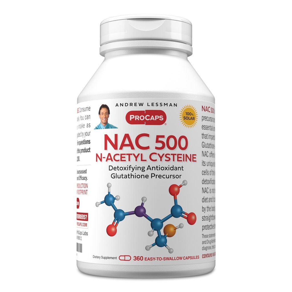 安卓·勒斯曼 NAC-500 N-乙酰基 Cysteine 360 Capsules - 帮助战斗日报登场大马格自由激进者,保护脑,心脏,肺,肝,肾. 解毒抗氧化剂. 无附加