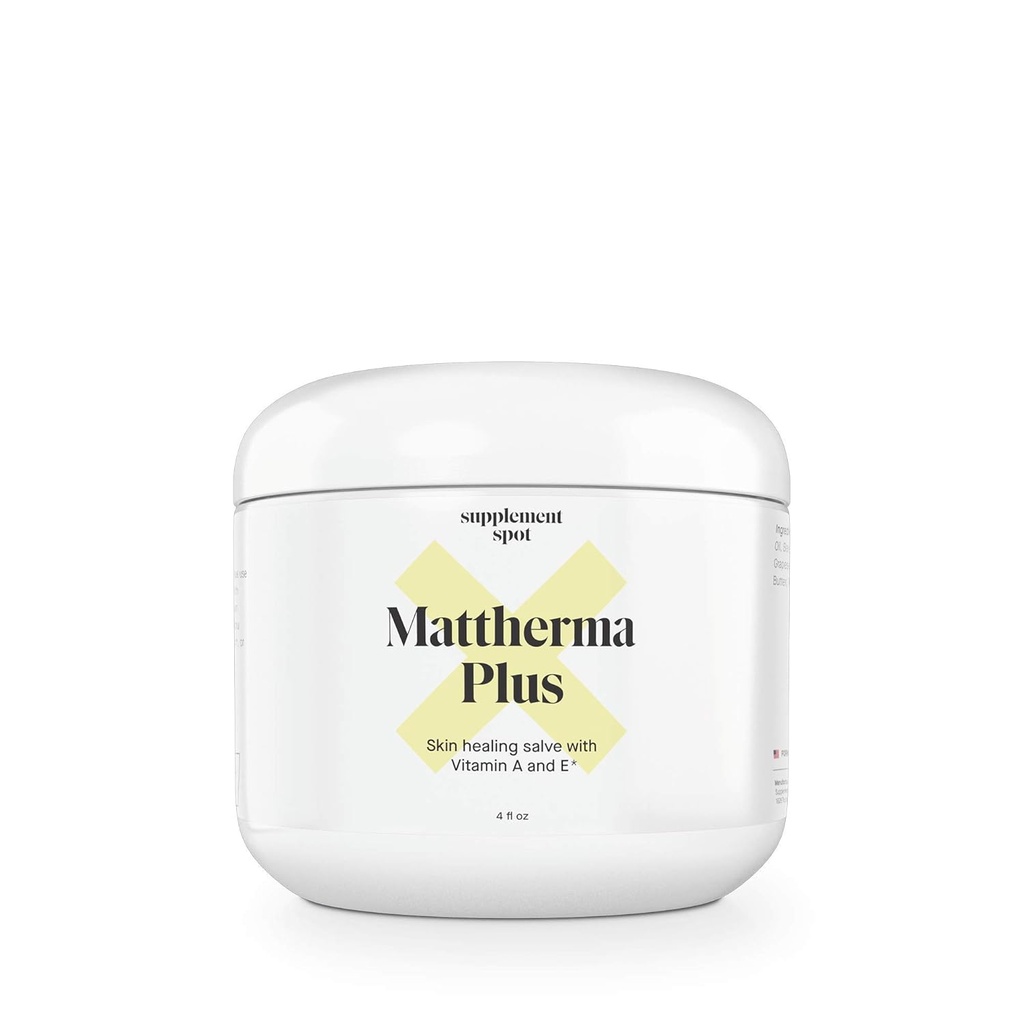 Mattherma Plus 皮肤愈合膏(4 Fl Oz. ) - 为裂缝皮肤/维生素E & A提供舒缓盐分 – 为 Nourish 提供全目的摩擦障碍膏,并支持身体的自然愈合过程