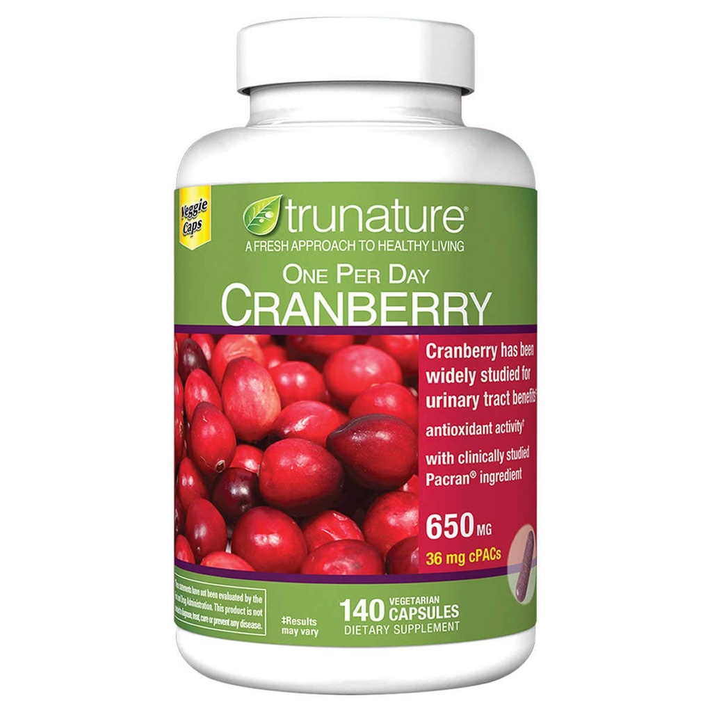 摇摇欲坠的Cranberry 650 mg, 140 蔬菜卡普尔(3包)
