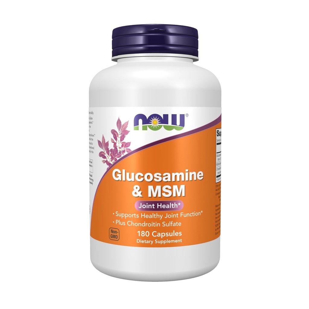 现在食品补充品,Glucosamine & MSM + Chondroitin Sulfate, 联合保健*, 180 Veg Capsules