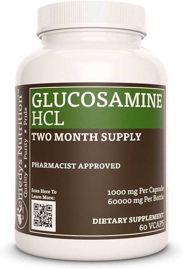 补救措施:Glucosamine HCL 1,000毫克,60维冈卡普尔斯膳食补充剂