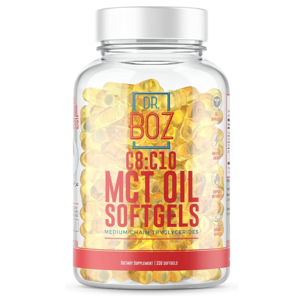 Boz博士 - C8:C10 MCT石油补充剂(330 Softgels) - 医生批准 - 自然能源,体重管理,和精神重点 - 增加Ketones - 纯椰子油制造 - 在美国制造 - 自我护理