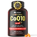 CoQ10-200mg-Softgels, 120 services Liposomal CoQ10 PQQ & Black Pepper 提取最大吸收 - Ultra Ubiquinone Coenzyme Q10 补充强抗氧化剂支持hear-t & Energy Boost