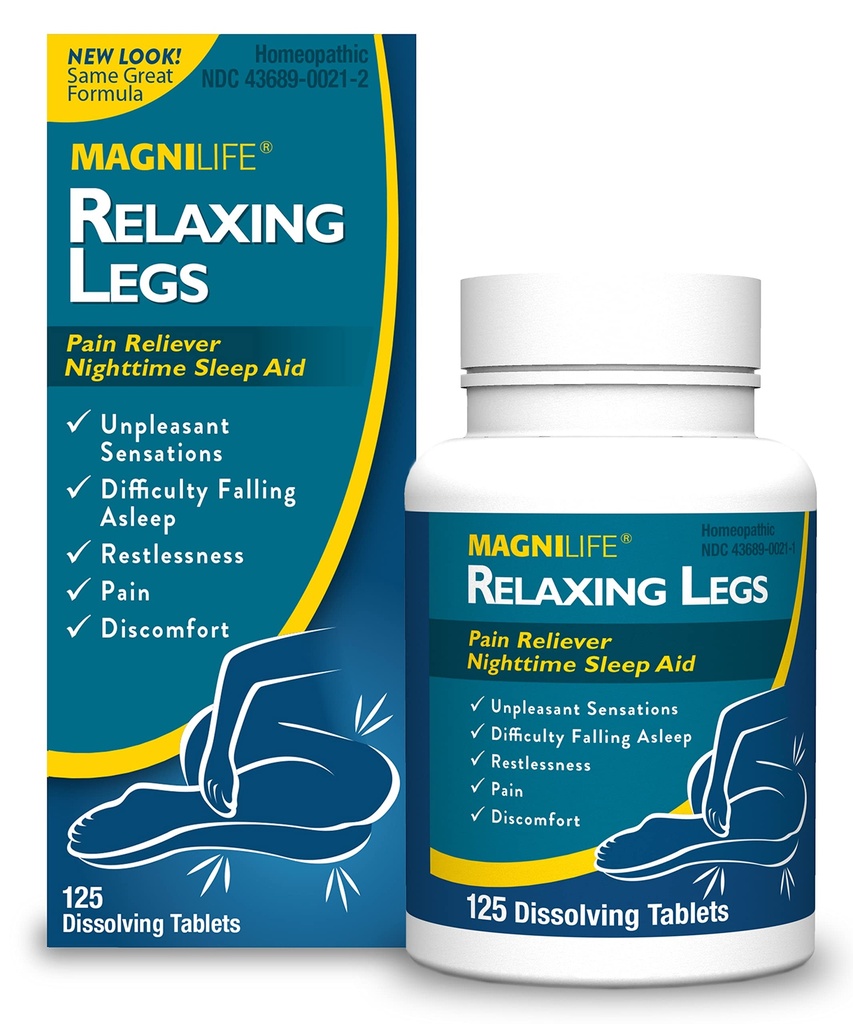 MagniLife 放松腿,不休息腿,自然睡眠援助和痛苦解脱,冷静Jerks,不休息,不适 - 125 快速溶解板