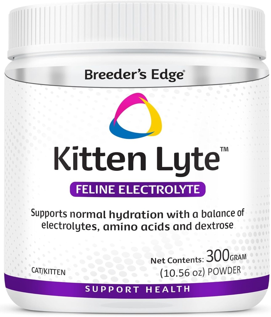 Breeder的Edge Kitten Lyte, 猫猫和护理猫的电解液补充, 支持水分, 能量和复苏, 鸡汤Flavor, 300g
