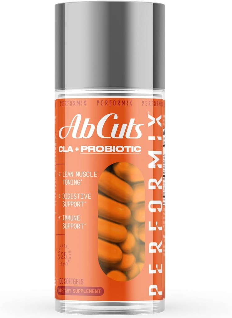 PERFORMIX - AbCuts CLA + Probiotics - 适配目标 - 支持精益肌肉生长和脂肪健康 - 能量和耐力 - 消化健康 - 女性和男性 - 100 软宝石
