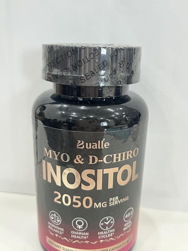 Bualle Myo-Inositol & D-Chiro Inositol - Ovarian 支持维生素 - 40:1 支持妇女荷尔蒙平衡的组合