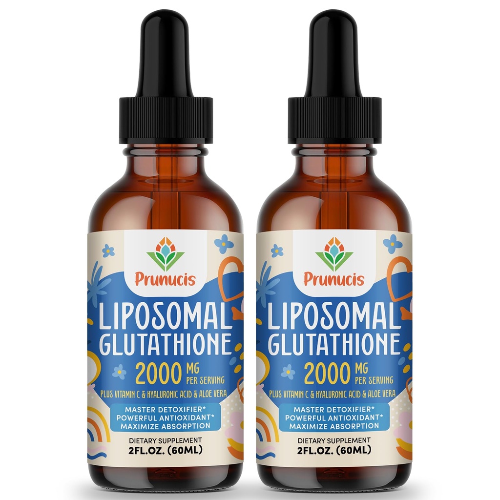 2000MG Liposomal Glutathione液体,98%吸收,活性形式L-Glutathione补充,Vegan 友好型强抗氧化剂复合体,免疫系统,老化防御,Detox,4 FL.OZ