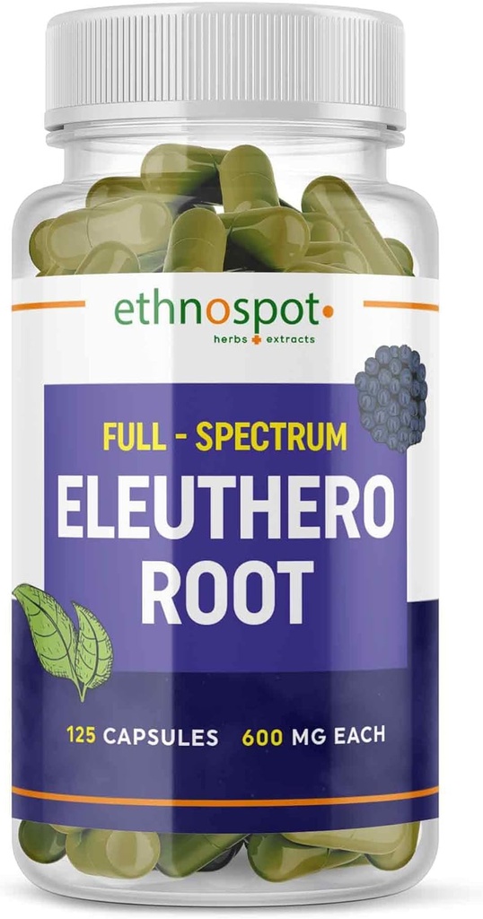 全谱 Eleuthero 根卡普勒斯 - 西伯利亚 Ginseng - Boosts 物理 Stamina & 精神警示 - 支持Imune系统 - 增强的 Eleutheroside 简介 - 所有自然 - 125 Vegan 卡普勒斯