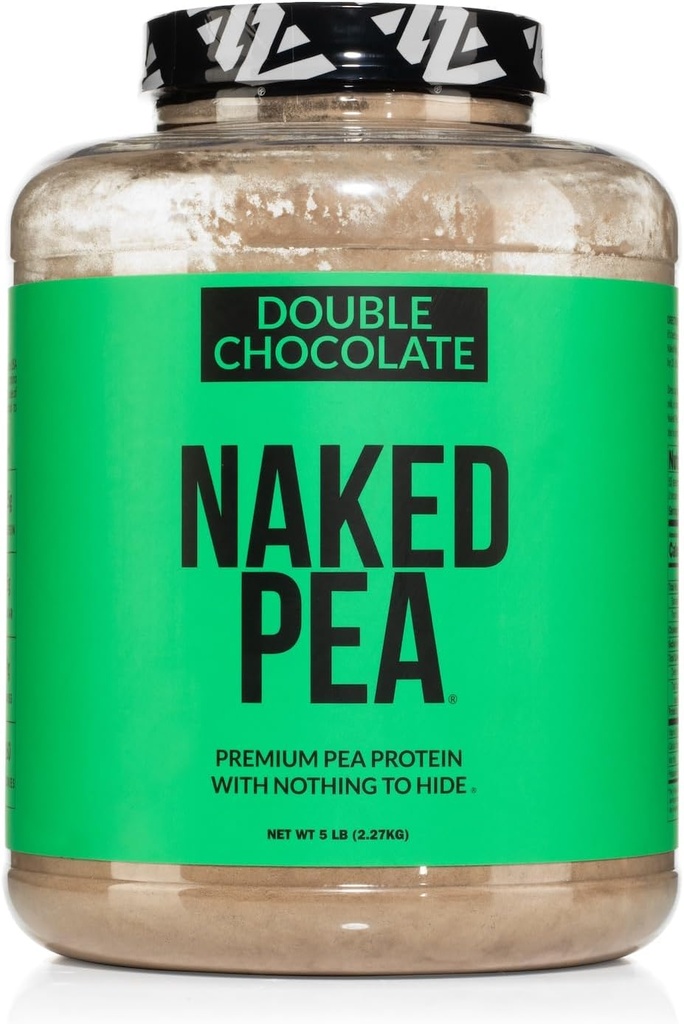 NAKED Pea -- -- 来自美国和加拿大农场的双巧克力蛋白、有机可可、有机椰糖 -- -- 没有转基因生物、没有大豆、以及Gluten Free、援助增长和恢复 -- -- 53种服务