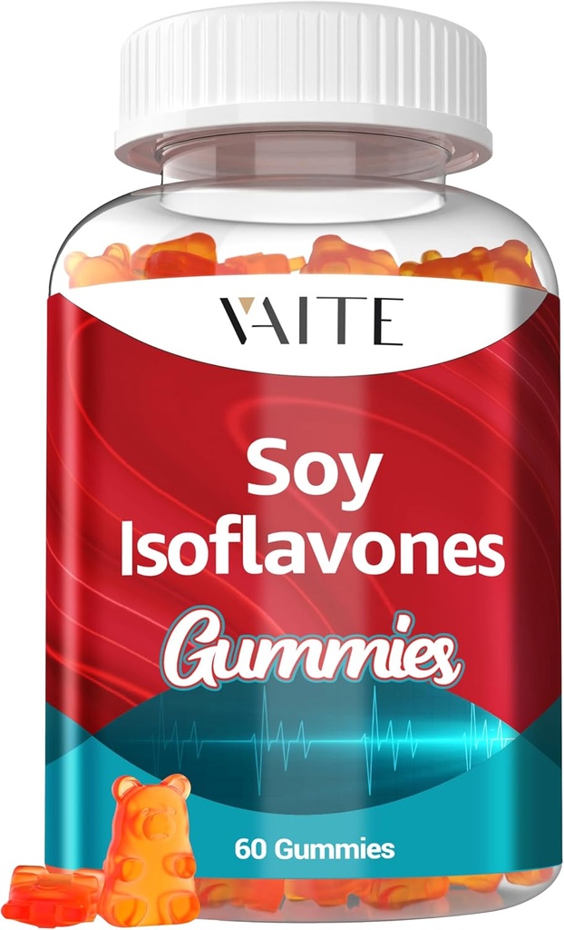 索伊·伊索夫拉沃内斯(Soy Isoflavones) 妇女补充品 — 非GMO 更年期减肥植物植物(Phytoestrogens) 热闪光 荷尔蒙平衡 基因斯坦 与伊索夫拉沃内斯的索伊 骨质健康支持 – 60 Vegan Chewable Gummys
