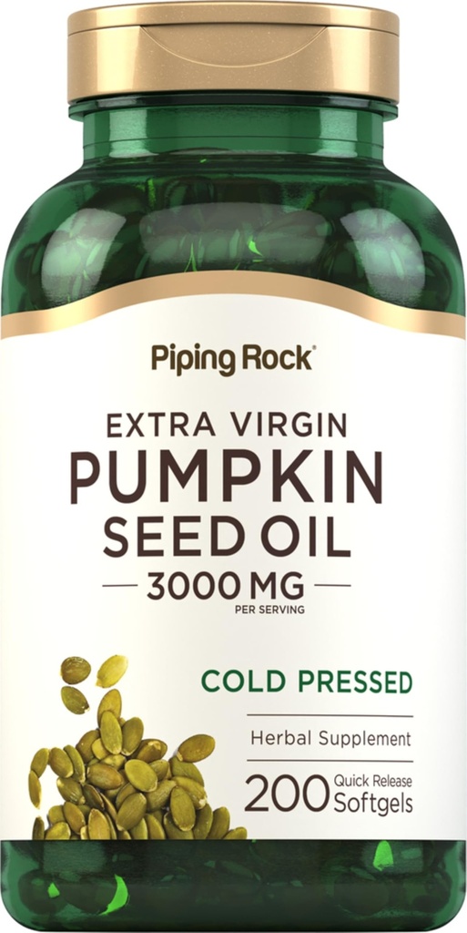 Piping Rock Pumkin种子油软胶 Capsules → 200 伯爵 → 冷压草药补充 → Omega 6 and 9 → Non-GMO, Gluten Free