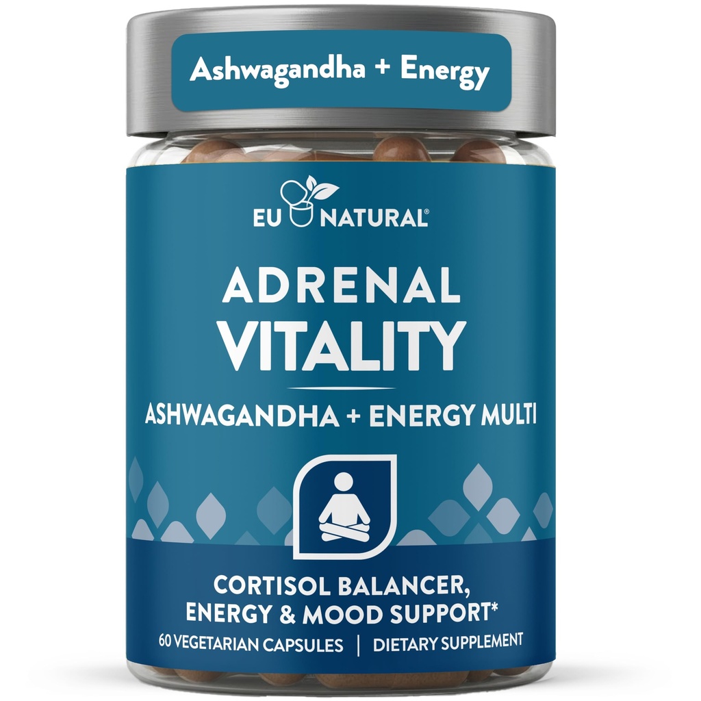 Virtuality Cortisol Supplement – Fight Fatigue, Feel calm & balanced – 健康科蒂索尔,聚焦能源,肾上腺支持 – Ashwagandha Supplement with Rhodiola, L-Tyrosine, Holy Basil – 60 Veg Capsules