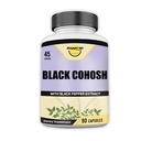 Black Cohosh 用有机黑色Cohosh根制造,每架1300MG,平衡荷尔蒙,自然更年期和月经支持,妇女健康支持,90 Vegan Capsules,45架