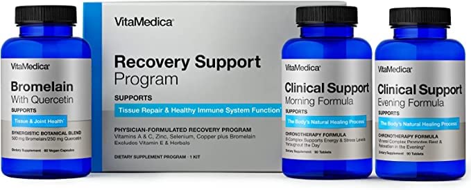 VitaMedica 康复支助方案 自然外科手术支助补编 临床支助 Quercetin | Arnica Montana | Bromelain |维生素A,维生素C,锌 | Gluten Free |在美国制造