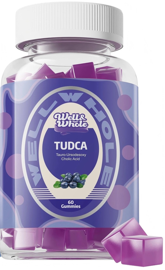 Well & Whole Bile Salts 补充 TUDCA Gummys 1000mg + Milk Thatle 500mg - 临床研究 肝脏支持解毒和文摘 - Vegan, Non-GMO - 60 Counter s