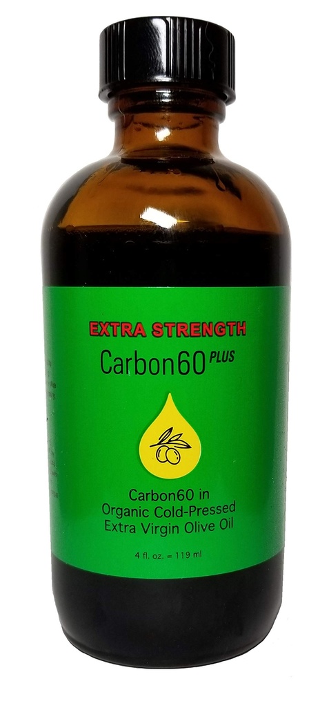 Carbon60 Plus Extrastrong Carbon60 橄榄油 4 Ounces(119 ML) 溶剂自由研究级 C60 Lipoflene by Carbon60plus.com