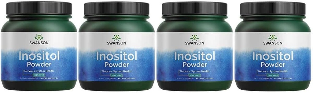 Swanson 100% 纯 Inositol 粉末 - 促进焦点和放松的自然补充 - Nerve 和 手机支持 - (8oz) 4 Pack