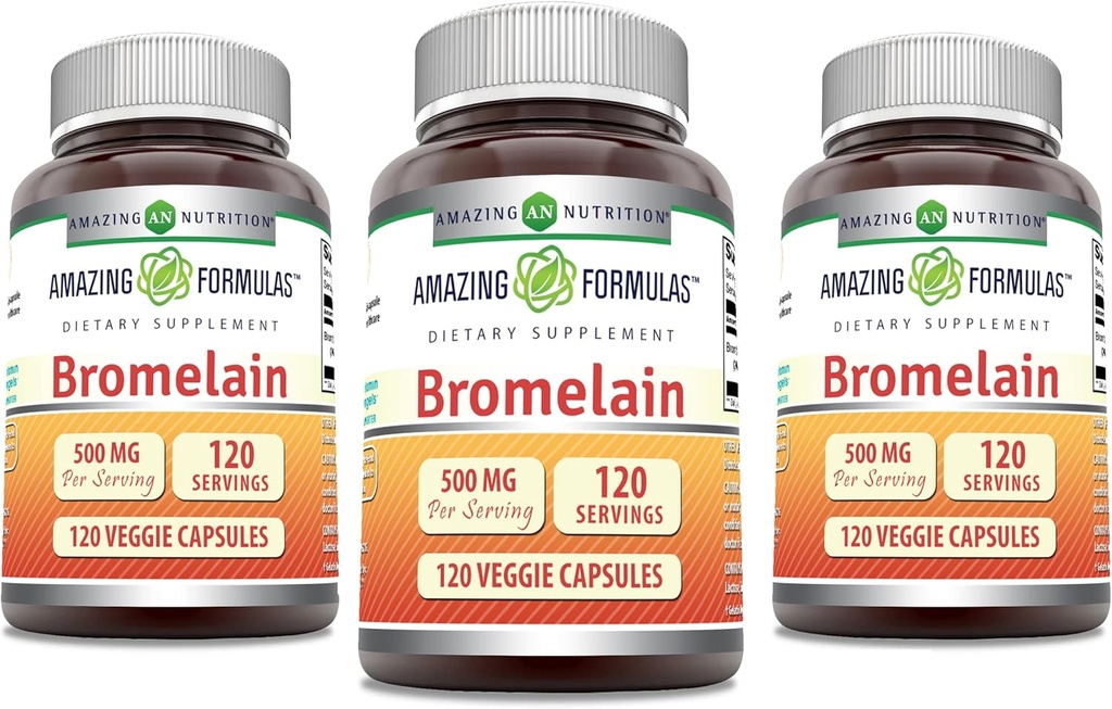 (原始内容存档于2018-09-21) (英语). Amazing Formures Bromelain Supplements | 500 Mg | 2400 GDU | 120 Veggie Capsules | Non-GMO | Gluten Free | | | |  USA  USA(3 Pack) 美国制造.