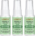 Lovita Propolis喉咙喷雾,加拿大Propolis喷雾,每毫升500毫克高压喷雾,有9:1高集中度,天然喉咙喷雾支持,无酒精,1Fl Oz(3包)