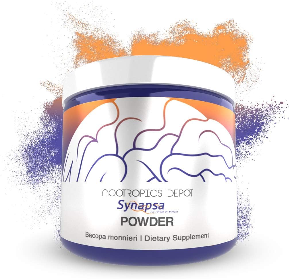 Nootropoctics Depot Synapsa Bacopa Monnieri Powder | 60格拉姆 |全厂  Extract Ayurveda 补充 | 临床证明 增强学习、记忆和精神表现