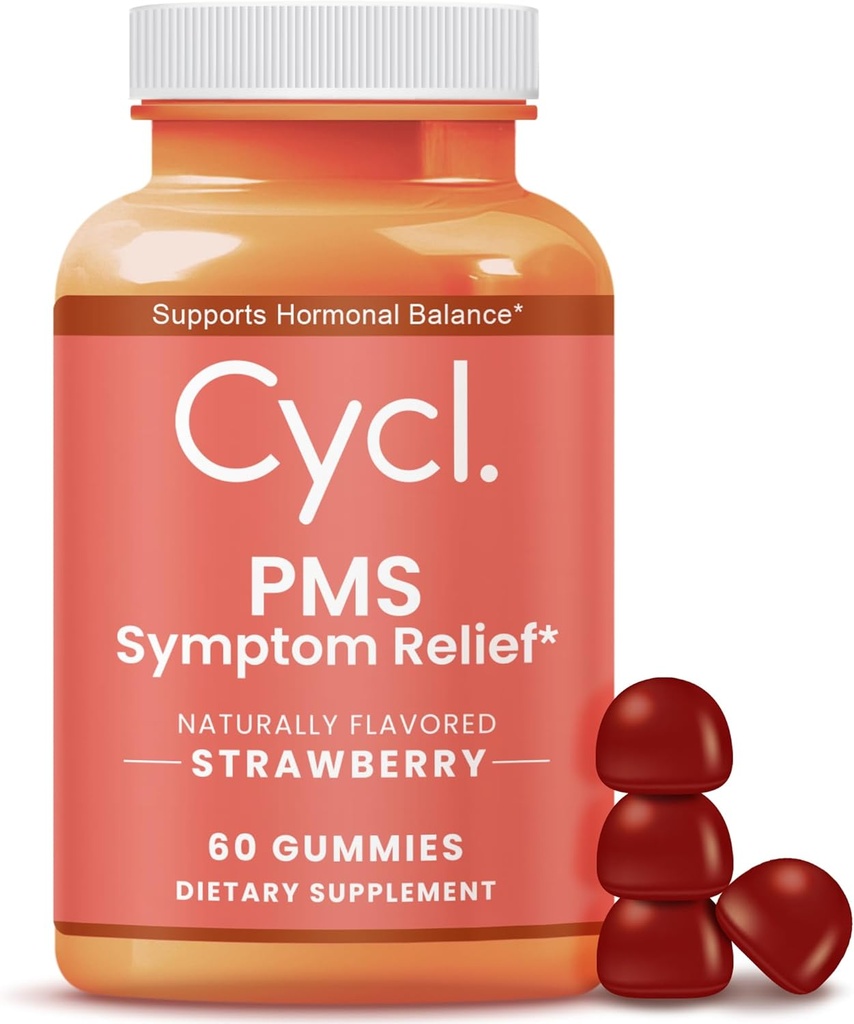 PMS 支持妇女Gummys -- -- 荷尔蒙平衡和月经结扎救济的香草莓补充剂 -- -- 60个