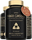 Panax Ginseng 和 Rhodiola Rosea 2000mg - 韩国 Ginseng 高强度 60 Capsules - 男女草药补充剂 - 与 Ginseng 根提取物的能源复合体 标准化 7% Ginsenosides - 美国制造