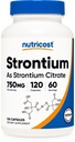 营养成本 Strontium Capsules 750mg, 120 Capsules - 蔬菜、非GMO、 Gluten Free