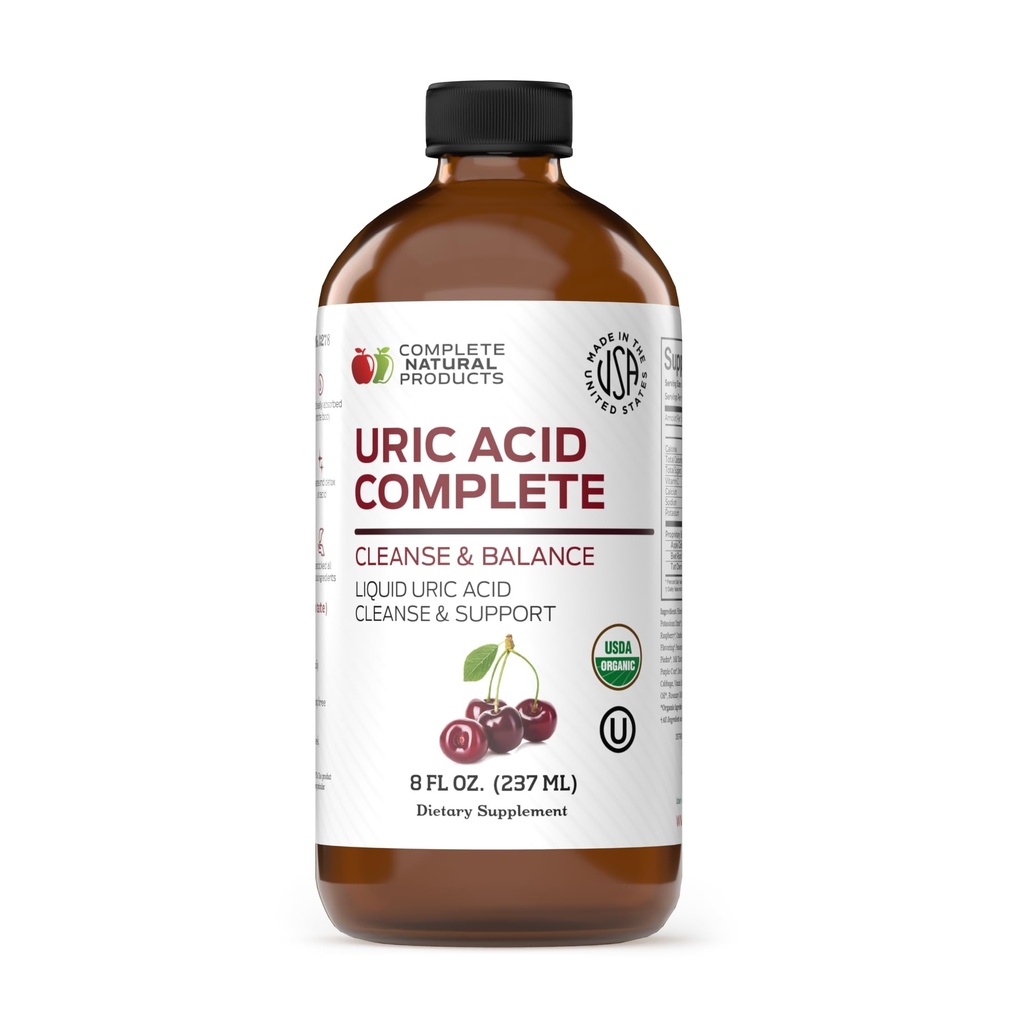 完整的天然产品Uric Acid complete - 支持Uric Acid Cleanse的8oz液体补充,肾脏健康和与苹果苹果苹果醋,Tart Cherry, & Beet Root的流通.