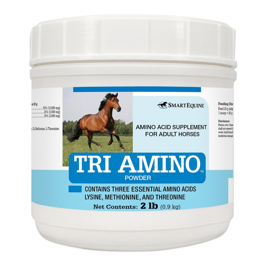 SmartEquine Tri Amino | Lysine 马匹增产与甲基安非他明 & Threonine 强健肌肉 |健康顶线 |协助蛋白质生产 | 2 LB
