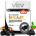 VEV Shilajit Gummys for Men and Women = 1000 mg Shilajit & Ashwagandha Gummys with Sea Moss & L-Thenine for Energy, Vegan, no Added Sugar = 90 每日健康统计