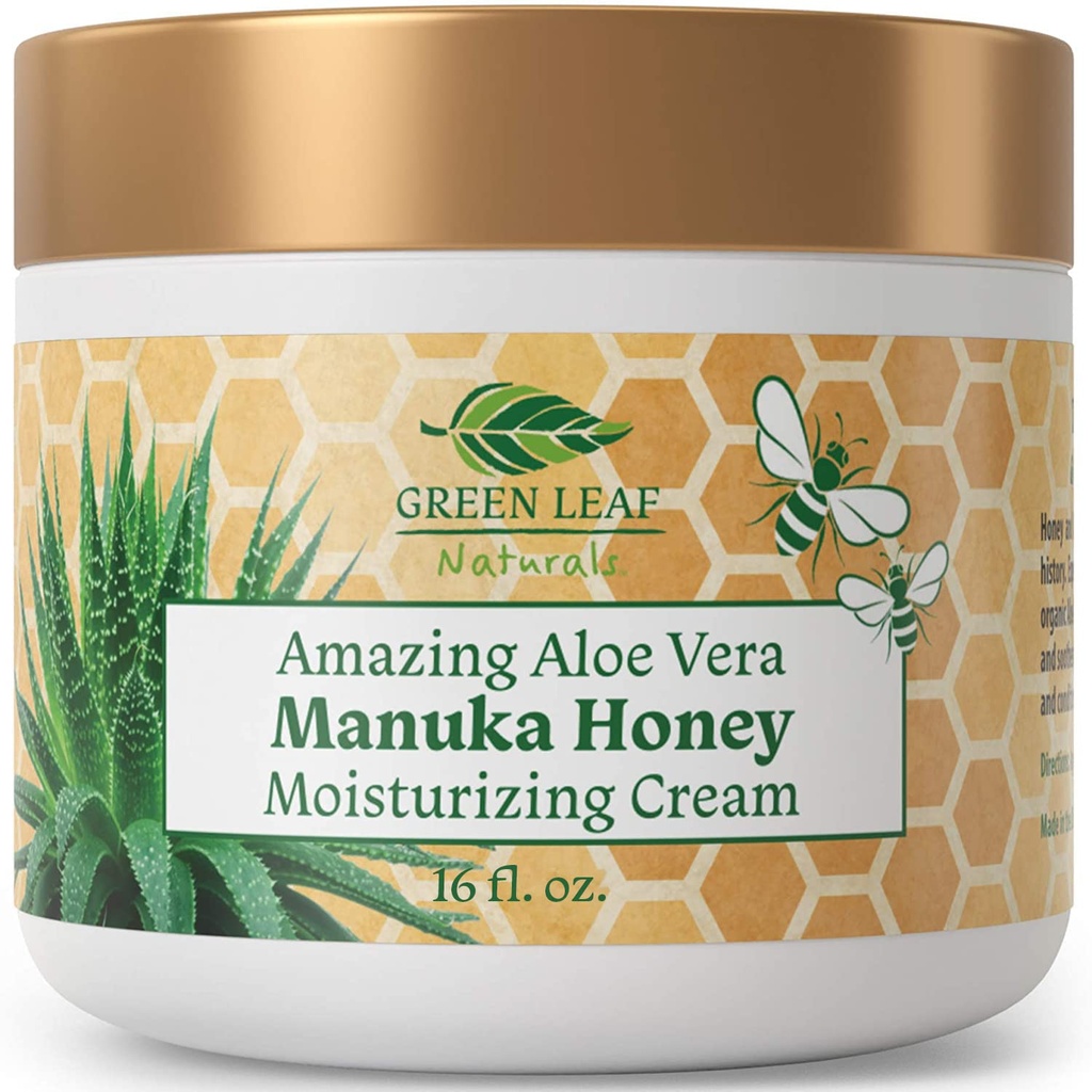 Manuka Honey Eczema Cream 摩擦Lotion Fragance Free for Psoriasis Relief - 痒痒,干皮肤拉什膏剂 - 皮肤苏打摩擦剂 - 身体和面部奶油 - 儿童与成年人 16oz