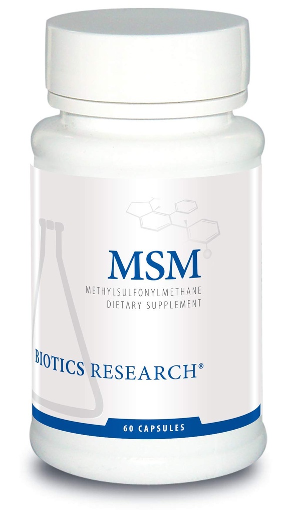 生物研究 MSM Potent 硫磺增生,Collagen Production,健康发型,Skin & Nails,肌肉和联合舒适. 60个顶盖