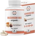 有机混合蘑菇 Capsules 自然补充 | Cordyceps Sinensis, Reishi, Lion's Mane, Turkey Tail | Imune 支持, 维生靴, N-GMO & Allergen-free | 90 Capsules
