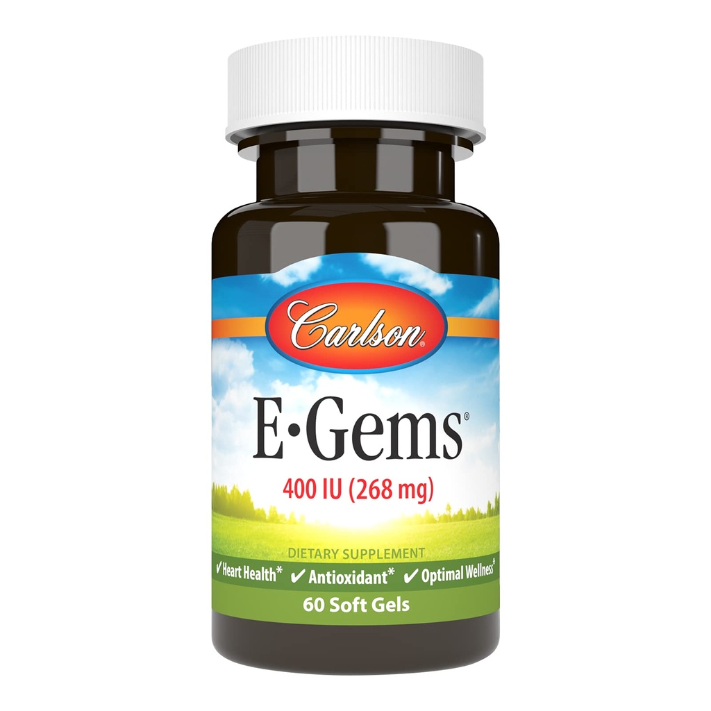 卡尔森实验室 E-Gems 天然维生素E,400 IU,60 Softgels
