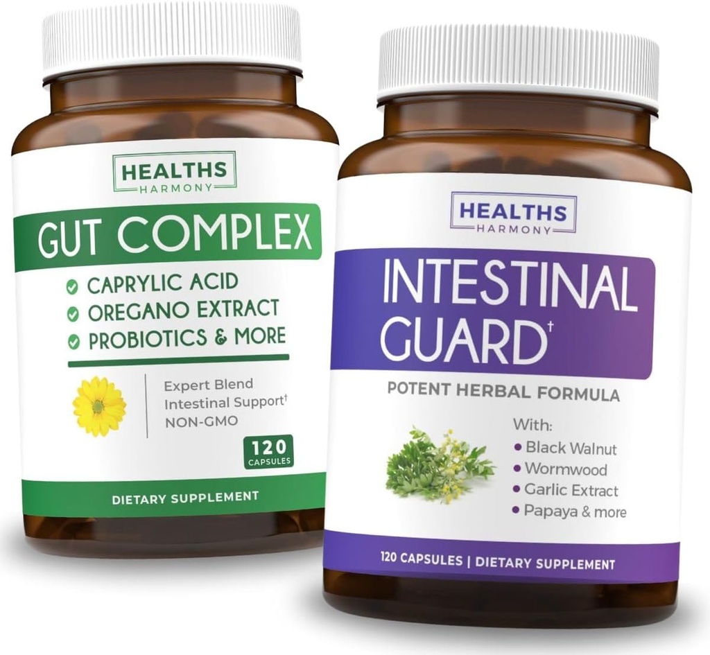内卫与古特综合体(2-月供应) Gut Guard Combo - 内卫(120卡普勒斯) Potent Natural Formules & Gut 综合体(120卡普勒斯) Natural Candida Support - 全员支援