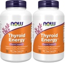 Now 食品补充品,甲状腺素能量TM,碘和Tyrosine Plus硒,锌和铜,180 Veg Capsules (Pack of 2)