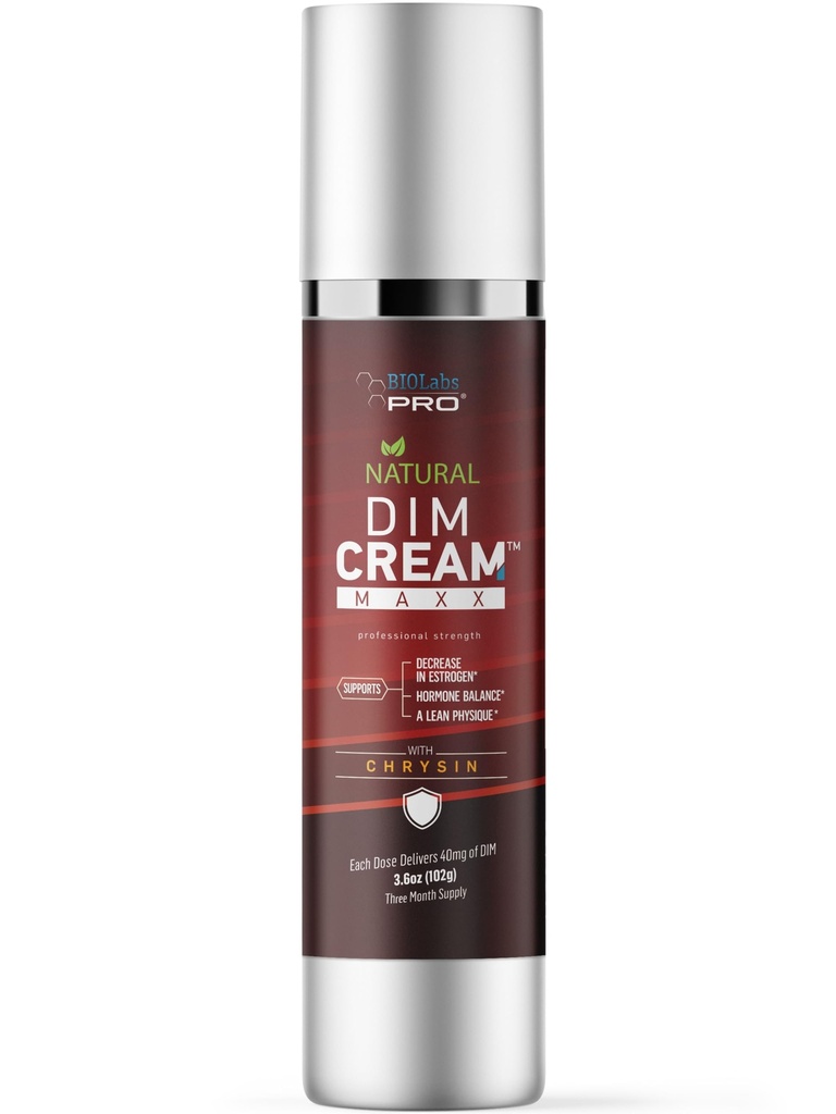 BIOLABS PRO 雌激素阻塞器 - 天然DIM Cream - 代谢过量雌激素 - Diindolylmethane Hormone平衡支持主题 DIM 男子或妇女补充器 - 3.6oz