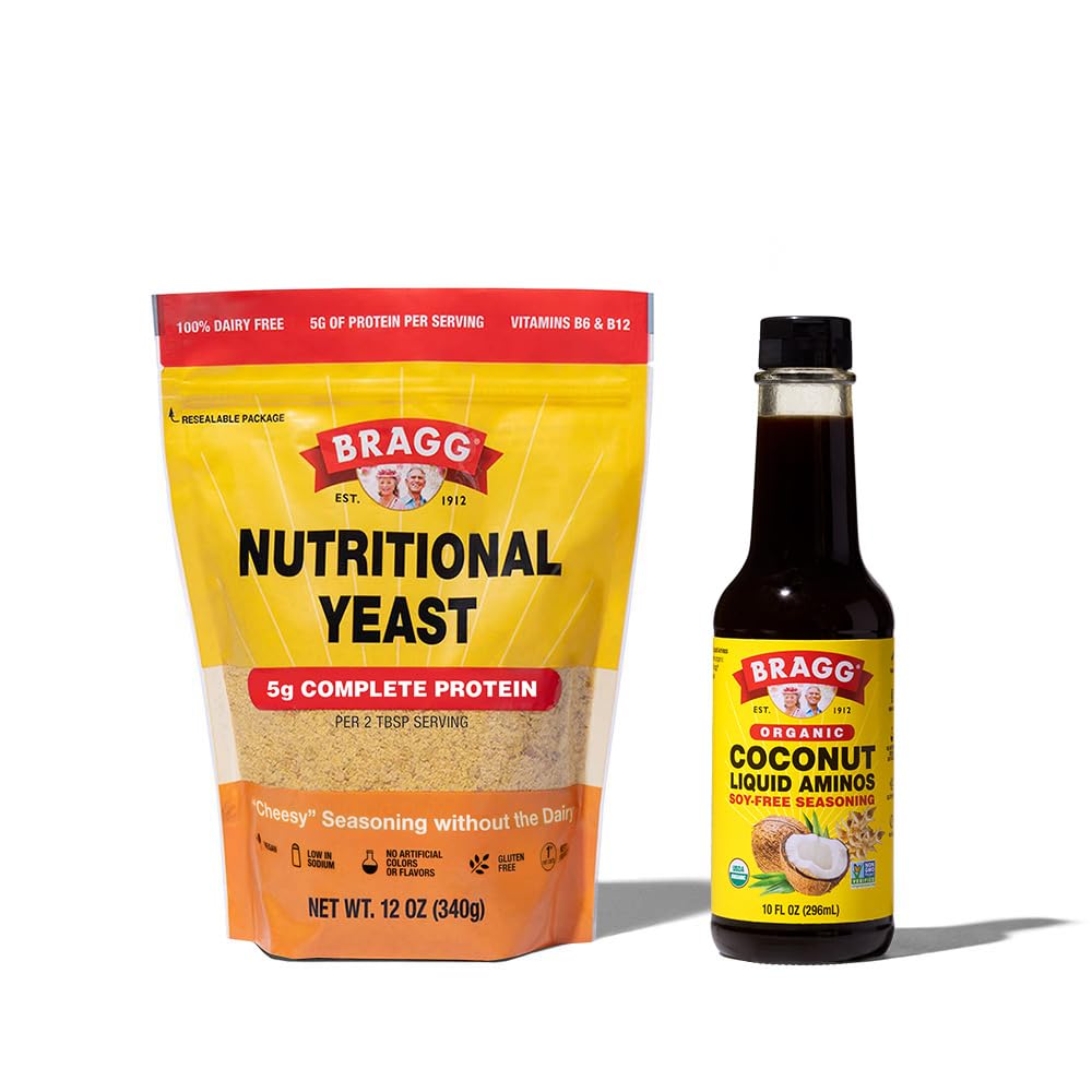Bragg Premium 12 Ounce 营养 东方季节邮袋 - Vegan, Gluten 免费奶酪花和椰子 氨基,全目的季节,10 Oz, 单