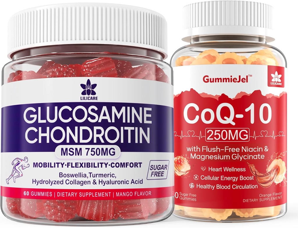 糖无糖Glucosamine Chondroitin MSM 120 计数+ CoQ10 250mg 填充古米60 计数