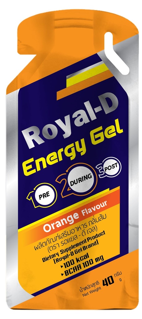 Ryal-D Energy Gel with BCAAs – Orange Flavor – 奔跑者、自行车手和健身者的耐力燃料 – 快速能源 – 方便文摘 → 100 kcal, 1.4 Oz Packet, 20 Counter